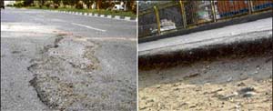 The pathetic condition of the National Highway (NH) 1 near Doraha