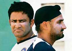 Both Anil Kumble and Harbhajan Singh have performed well in their solitary World Cup games and now a choice needs to be made between them for the must-win encounter against Sri Lanka on Friday. 