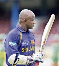 Sanath Jayasuriya of Sri Lanka during a World Cup Group B match against Bangladesh in Port of Spain on Wednesday. 