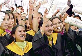 Students of Government Postgraduate College, Sector 1, Panchkula, are all smile at the 18th convocation of the college