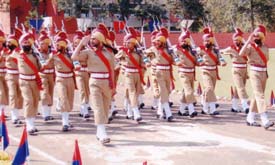 The passing out parade at the Police Recruits Training Centre, Jahan Khelan near Hoshiarpur on Thursday. 