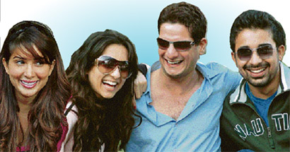 DJ Aqueel, svelte MTV VJ Anousha Dandekar and Ranvijay, pretty Kim Sharma