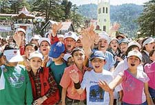 Students from various schools participate in the run-for-fun organised by the Army Training Command as a precursor to the 4th world military games