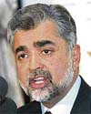 Pakistan Cricket Board chairman Nasim Ashraf addresses a press conference in Lahore
