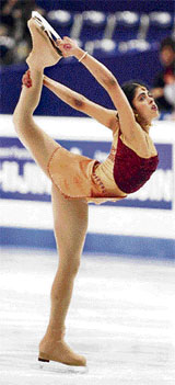Indian skater Ami Parekh at an international figure skating championship recently.