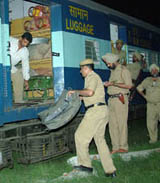 Punjab cops leave for election duty for the forthcoming Uttar Pradesh assembly poll, in Jalandhar on Sunday