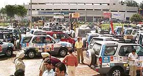 A SAARC car rally on its arrival in Ludhiana