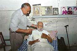 Baba Bhagat Singh Bilga, a Gadar Party veteran, recuperates at his native village, Bilga, in Jalandhar district.