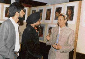 H.C. Rai and Surjit (Shimla artist) with Shiv Singh (turbaned) from Punjab