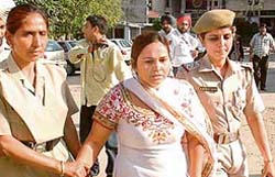 Accused smuggler Payal Bhatia in police custody.