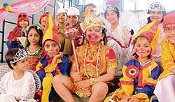 Nursery students of BCM School, Chandigarh Road, in a festive mood to mark the new session of the year