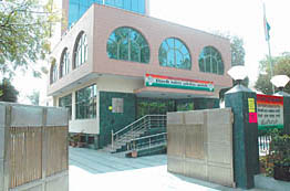 A deserted look of DPCC office after the losing in MCD election in New Delhi on Saturday.