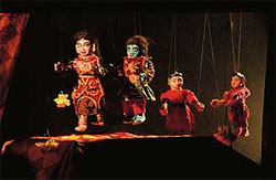 Puppets perform in Gopalia during Putul Yatra-2007 at Punjab Kala Bhavan in Sector 16, Chandigarh.