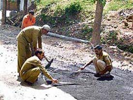 The PWD is giving a facelift to various roads in the Nurpur assembly constituency for the forthcoming one-day visit of Chief Minister Virbhadra Singh on April 11. The road under repair leads to the housing board colony in ward No 2 in the town, where the Chief Minister is scheduled to lay the foundation stone for the ITI building. 
