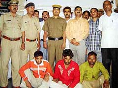 A team of police officials along with three accused in Fatehabad on Sunday