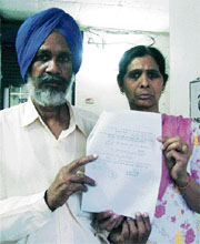 Mandeep's parents show orders of the SDM which have not been implemented.