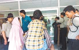 Patients Patience:Patients waiting outside the Emergency Ward of LNJP Hospital after Resident Doctors went on a strike in protest against manhandling of a colleague by a patients relatives