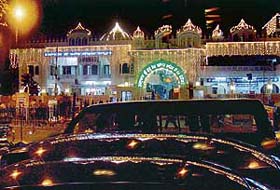 An illuminated gurdwara of Sector 34, Chandigarh, on the eve of Baisakhi