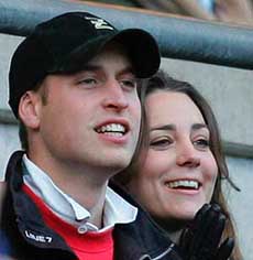 In this photo made available Sunday ( Feb, 11, 2007) Prince William and his girlfriend Kale Middleton watch the England against Italy Six Nation rugby match at Twickenham stadium in London, Saturday (Feb, 10, 2007) Prince William and his long-term girlfriend Kate Middleton have ended their relationship, a British newspaper reported Saturday. 