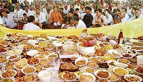 Delicacies prepared to mark the appearance day of ISKCON founder at Hare Krishna Dham, Sector 36-B, Chandigarh