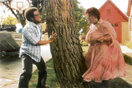 Eddie Murphy plays multiple roles in the film. Two of the characters he portrays are the hero Norbit (left) and his bullying wife Rasputia