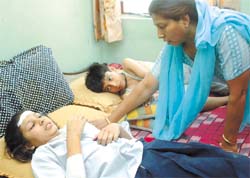 Ginni and Rishab were among eight students of Kendriya Vidyalaya, Rohini, Sector 25 who sustained injuries when their school bus collided with a Tata Qualis.