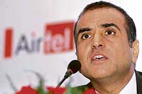 Chairman and managing director, Bharti Airtel, Sunil Bharti Mittal announces the company's results in New Delhi on Friday
