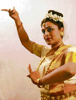 Deepti Omchery strikes a pose during her performance at the PEC in Chandigarh on Friday. 
