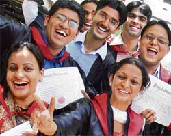 oyous graduates of UIET, Panjab University, after their annual convocation