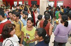 People throng Sarb Multiplex on the first day of its opening in Jalandhar on Friday