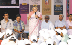 Delhi Chief Minister Sheila Dikshit at the concluding session of Sanjha Prayas at Satya Sai International in the Capital on Saturday. 