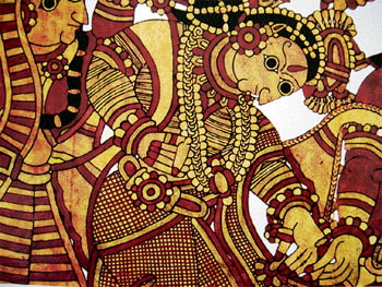 Detail of leather puppet figures from Karnataka