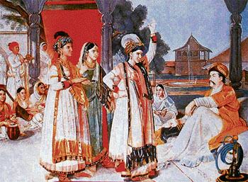 Colonel Antoine Louis Henri Polier watching a nautch by an Indian artist, Lucknow, C 1780 after a painting by Tilly Kettle, Faizabad, 1772