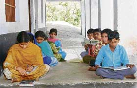 Only a handful of students at Government Middle School, Thaththar in Morni