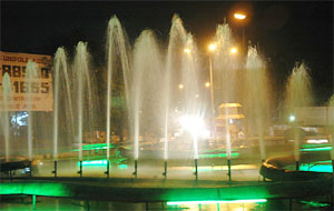 Fountains, which have sprung to life, present a beautiful sight during the evening hours in Jalandhar.