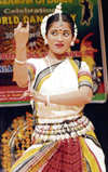 Odissi dancer Sanchitta Bhattacharya of Delhi performs at a function at Kala Bhawan, Punjabi University, Patiala.