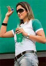 Tennis player Sania Mirza poses for a commercial promotion campaign for a soft drink in Kolkata.