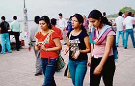 Chandigarh residents throng the Sukhna Lake to enjoy the weather that suddenly turned pleasant following rain on Wednesday.