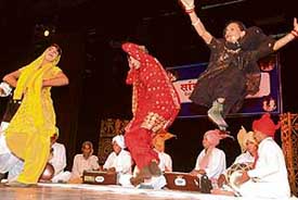 Haryanvi artistes from Karnal perform in a “Jani Chor” Swang at “Swang Utsav 2007” at Tagore Theatre in Sector 18 in Chandigarh on Wednesday.