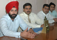 Jasmeet Singh, zonal manager, Centurion Bank of Punjab, at the launch of an elite savings account scheme, in Jalandhar on Wednesday.