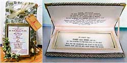 The invitation card that has to be read in a mirror and the one in the picture frame are among the new invitation cards