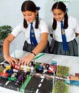 Students of GNPS celebrate Creativity Day by making models.