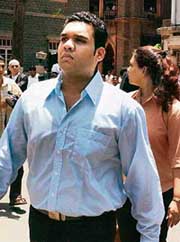 Alister Pereira, prime accused in the Bandra hit-and-run accident case, comes out from the high court after a hearing on the case in Mumbai on Thursday. 