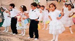 Students of Kendriya Vidyalaya, Baddowal Cantonment, present a dance at the school annual function