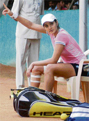 Sania Mirza, out of action with a knee injury for about two months, is targeting next weeks German Open for her comeback. However, if her recovery doesnt go as planned, her return may be delayed until the Morocco WTA tournament starting on May 14.  Photo by AFP