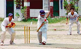 The final match of the Satluj Hot Weather u-17 cricket tournament in progress at Satluj Public School, Sector 4, Panchkula.