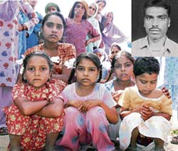 The family of Bishambar Lal (inset)