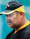 Bangladesh cricket coach Dav Whatmore during a net practice session at Mirpur stadium in Dhaka on Tuesday. 
