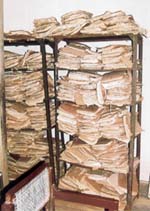 A file photo of files stacked in old racks.