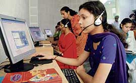Girl students hone their communication skills at a centre being run by the Mehar Baba Charitable Trust at Bassi Pathana.